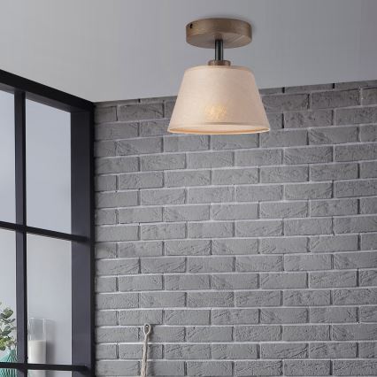 Brilagi - Plafonnier ANTHONY 1xE14/60W/230V chêne noyer/beige