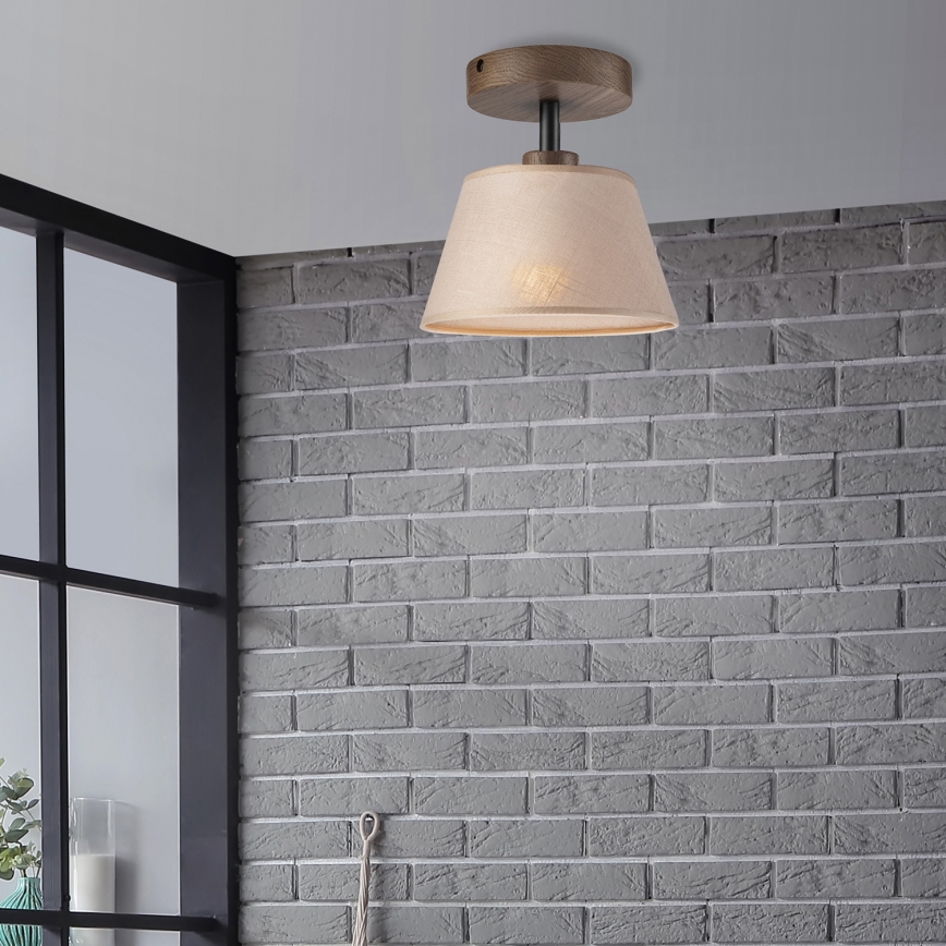 Brilagi - Plafonnier ANTHONY 1xE14/60W/230V chêne noyer/beige