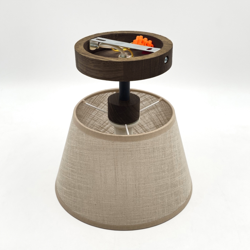 Brilagi - Plafonnier ANTHONY 1xE14/60W/230V chêne noyer/beige