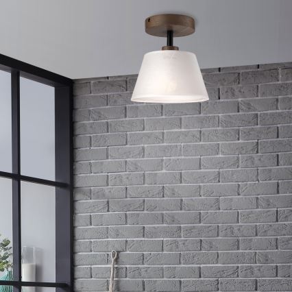 Brilagi - Plafonnier ANTHONY 1xE14/60W/230V chêne noyer/blanc