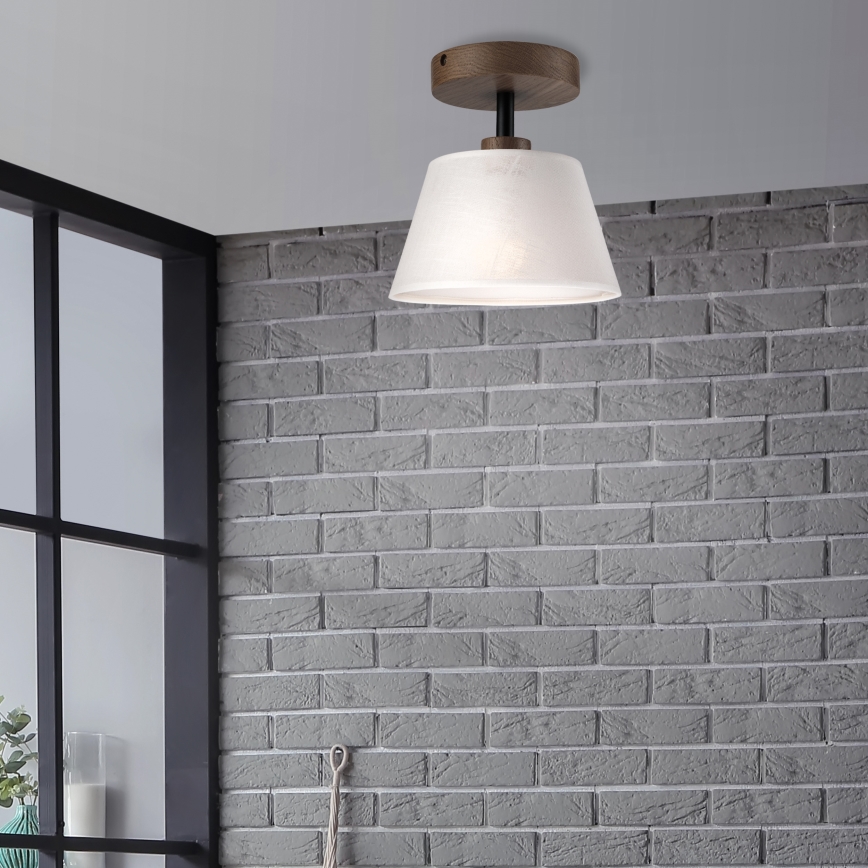 Brilagi - Plafonnier ANTHONY 1xE14/60W/230V chêne noyer/blanc
