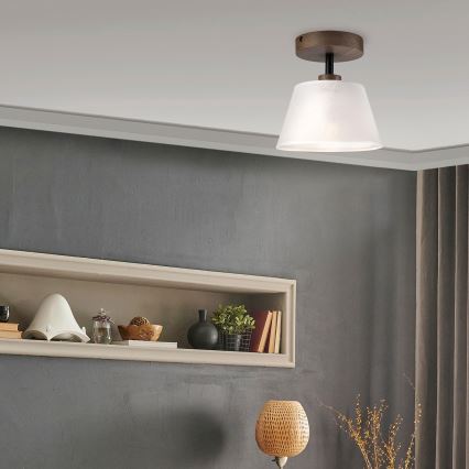 Brilagi - Plafonnier ANTHONY 1xE14/60W/230V chêne noyer/blanc