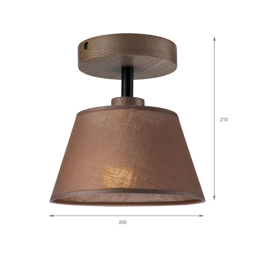 Brilagi - Plafonnier ANTHONY 1xE14/60W/230V chêne noyer/marron