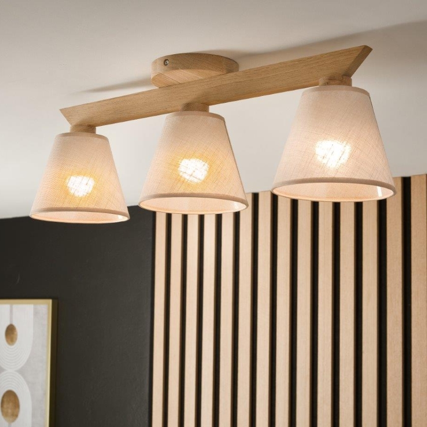 Brilagi - Plafonnier ANTHONY 3xE14/40W/230V chêne/beige