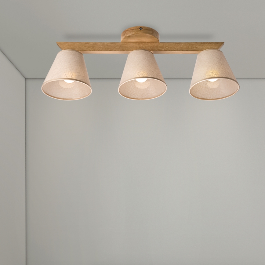 Brilagi - Plafonnier ANTHONY 3xE14/40W/230V chêne/beige