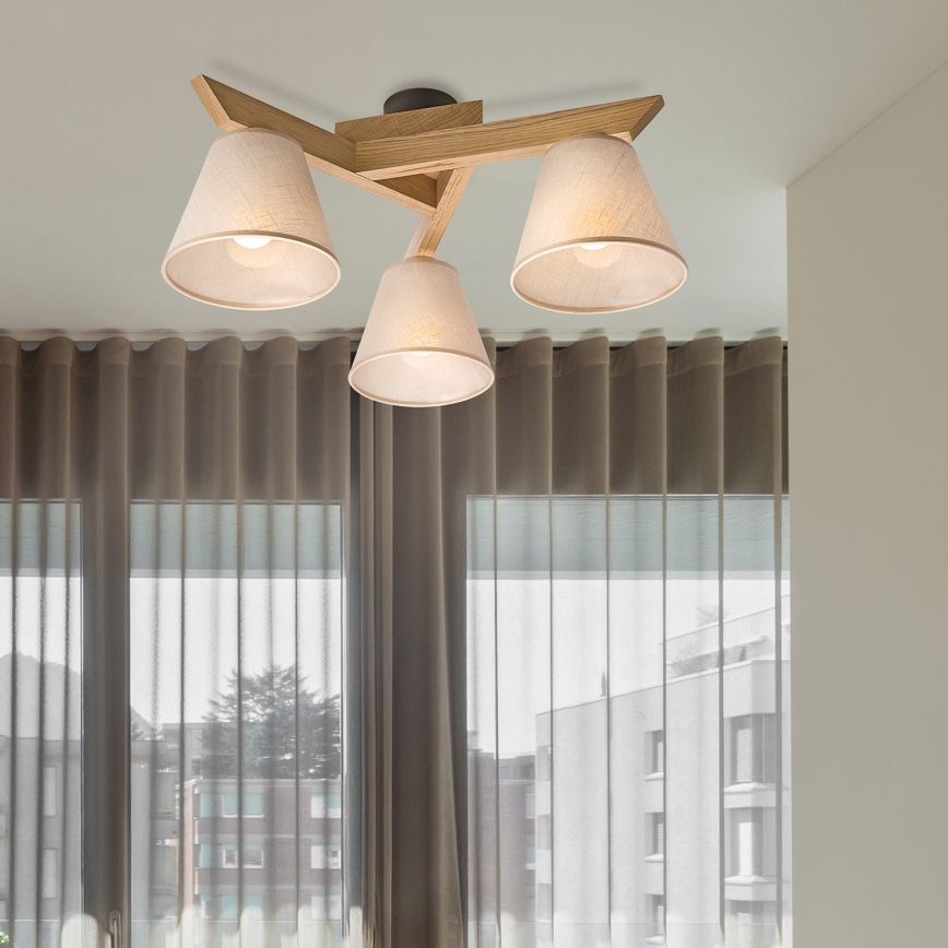 Brilagi - Plafonnier ANTHONY 3xE14/40W/230V chêne/beige