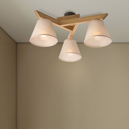 Brilagi - Plafonnier ANTHONY 3xE14/40W/230V chêne/beige