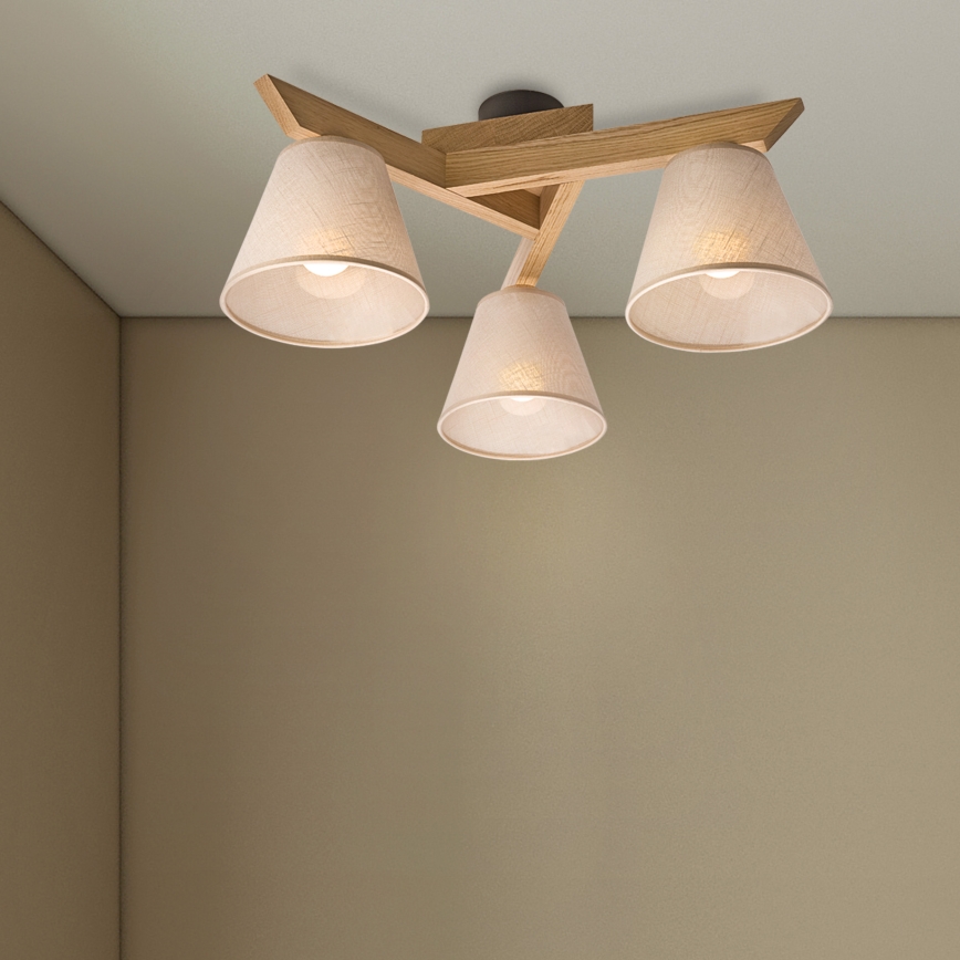 Brilagi - Plafonnier ANTHONY 3xE14/40W/230V chêne/beige