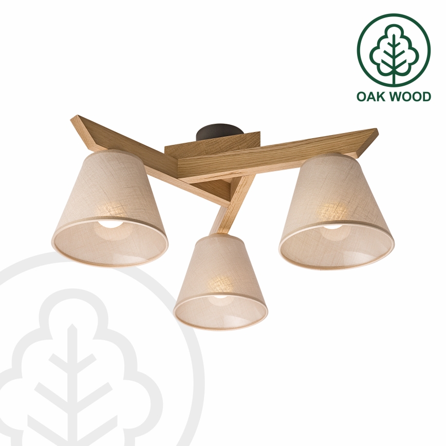 Brilagi - Plafonnier ANTHONY 3xE14/40W/230V chêne/beige