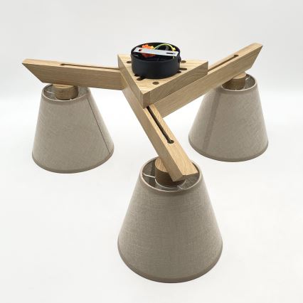 Brilagi - Plafonnier ANTHONY 3xE14/40W/230V chêne/beige