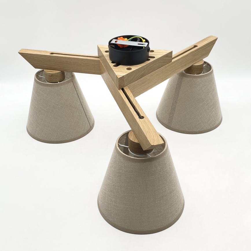 Brilagi - Plafonnier ANTHONY 3xE14/40W/230V chêne/beige