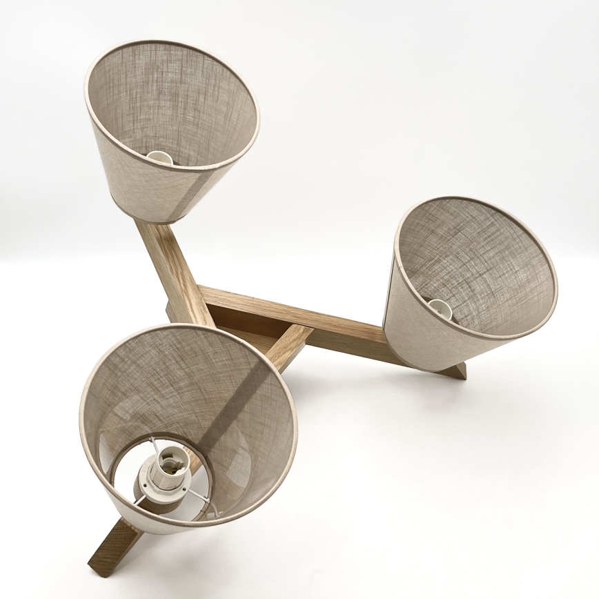 Brilagi - Plafonnier ANTHONY 3xE14/40W/230V chêne/beige