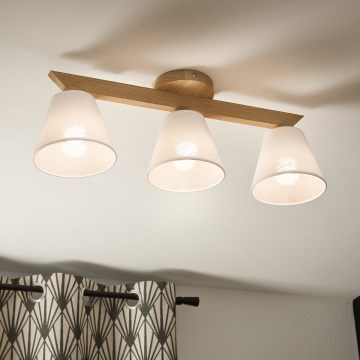 Brilagi - Plafonnier ANTHONY 3xE14/40W/230V chêne/blanc
