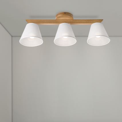 Brilagi - Plafonnier ANTHONY 3xE14/40W/230V chêne/blanc