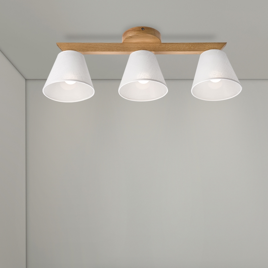 Brilagi - Plafonnier ANTHONY 3xE14/40W/230V chêne/blanc
