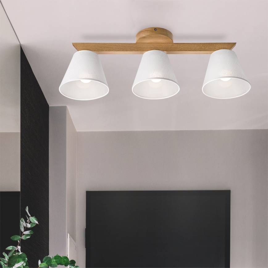 Brilagi - Plafonnier ANTHONY 3xE14/40W/230V chêne/blanc