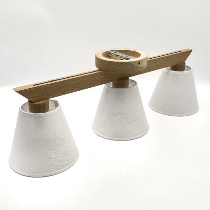 Brilagi - Plafonnier ANTHONY 3xE14/40W/230V chêne/blanc