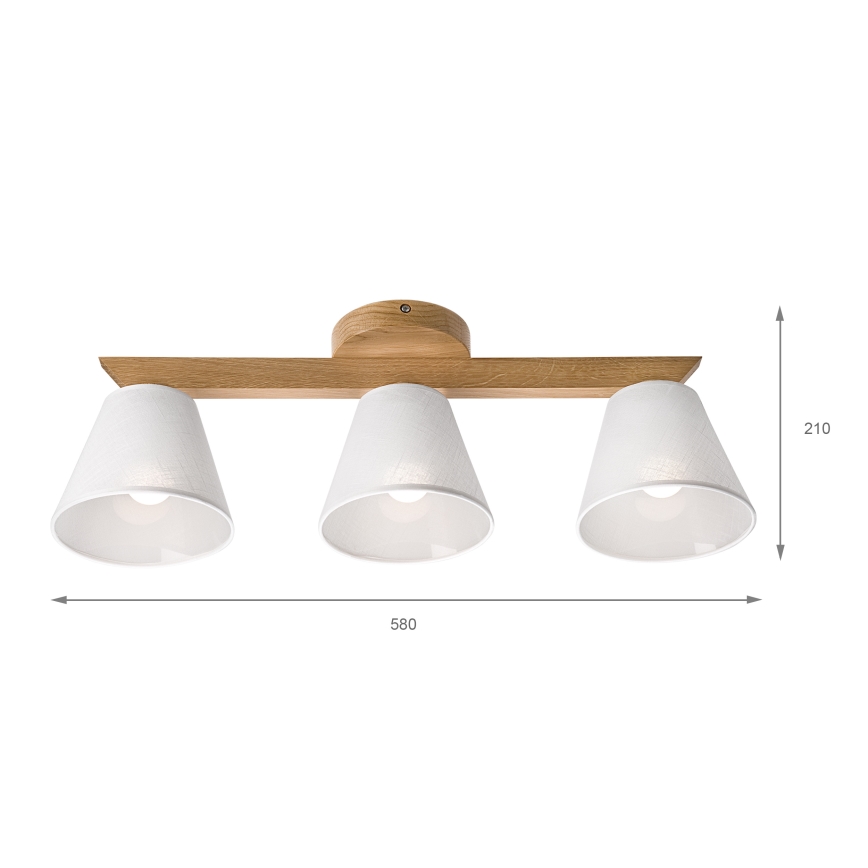 Brilagi - Plafonnier ANTHONY 3xE14/40W/230V chêne/blanc