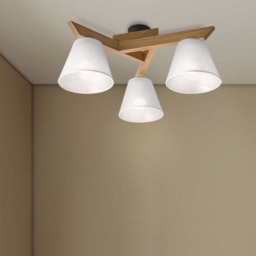 Brilagi - Plafonnier ANTHONY 3xE14/40W/230V chêne/blanc