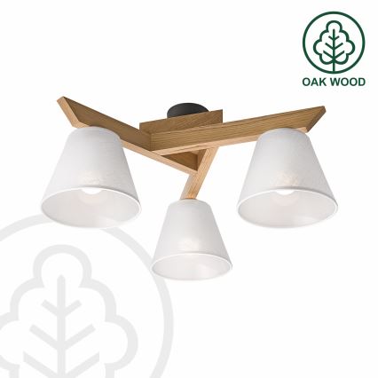 Brilagi - Plafonnier ANTHONY 3xE14/40W/230V chêne/blanc
