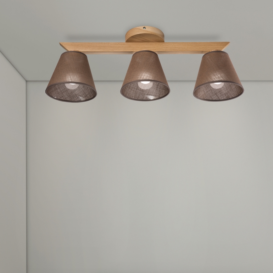 Brilagi - Plafonnier ANTHONY 3xE14/40W/230V chêne/marron