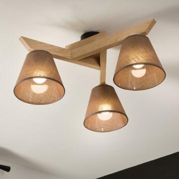 Brilagi - Plafonnier ANTHONY 3xE14/40W/230V chêne/marron