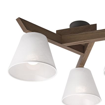 Brilagi - Plafonnier ANTHONY 3xE14/40W/230V chêne noyer/blanc