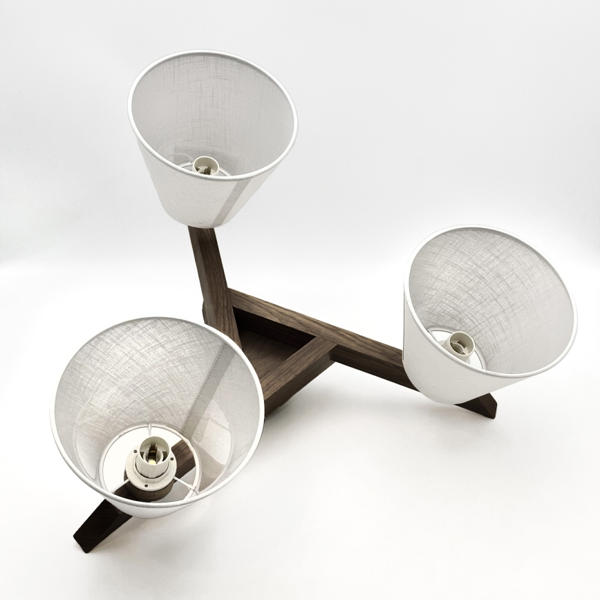Brilagi - Plafonnier ANTHONY 3xE14/40W/230V chêne noyer/blanc