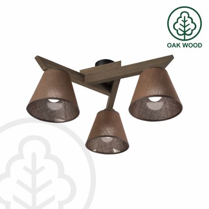 Brilagi - Plafonnier ANTHONY 3xE14/40W/230V chêne noyer/marron