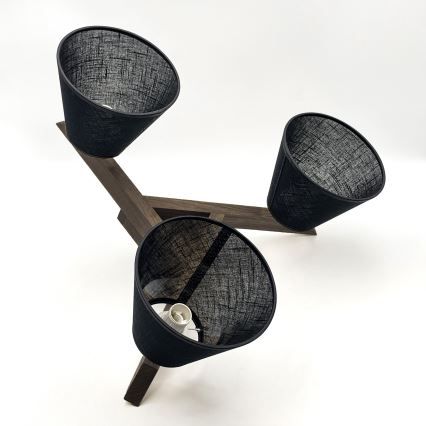 Brilagi - Plafonnier ANTHONY 3xE14/40W/230V chêne noyer/noir