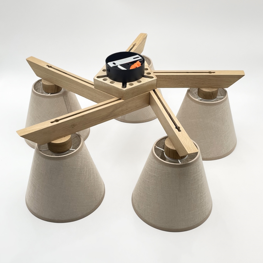 Brilagi - Plafonnier ANTHONY 5xE14/40W/230V chêne/beige
