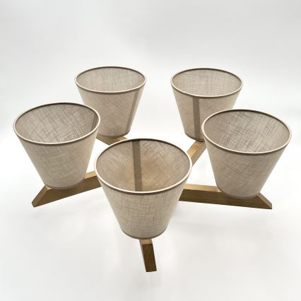 Brilagi - Plafonnier ANTHONY 5xE14/40W/230V chêne/beige