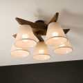 Brilagi - Plafonnier ANTHONY 5xE14/40W/230V chêne noyer/beige