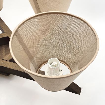 Brilagi - Plafonnier ANTHONY 5xE14/40W/230V chêne noyer/beige