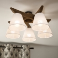 Brilagi - Plafonnier ANTHONY 5xE14/40W/230V chêne noyer/blanc