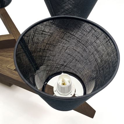 Brilagi - Plafonnier ANTHONY 5xE14/40W/230V chêne noyer/noir
