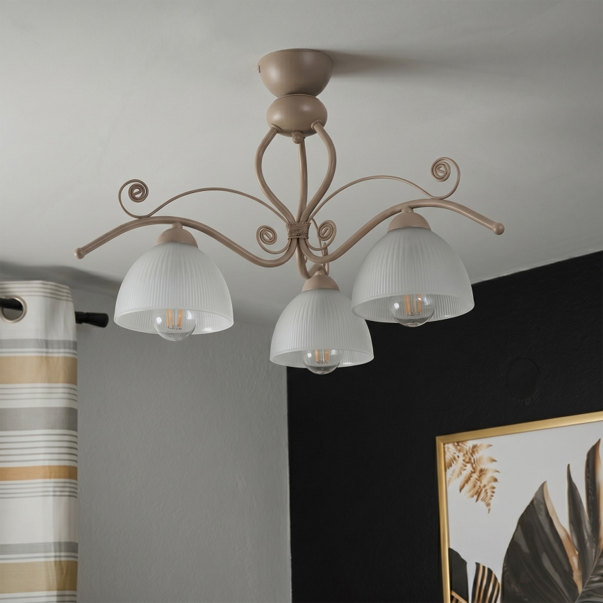 Brilagi - Plafonnier ANTICO MODERN 3xE27/60W/230V beige