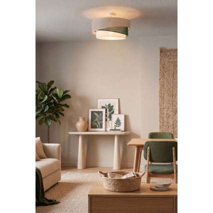 Brilagi - Plafonnier ARROW 1xE27/60W/230V Ø 45 cm beige/vert/blanc