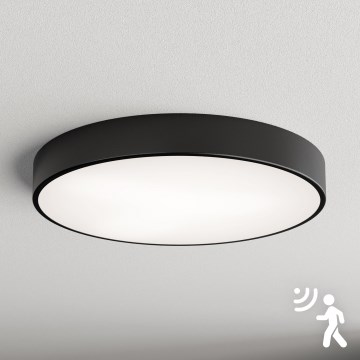 Brilagi - Plafonnier avec détecteur CLARE 5xE27/24W/230V Ø 60 cm noir