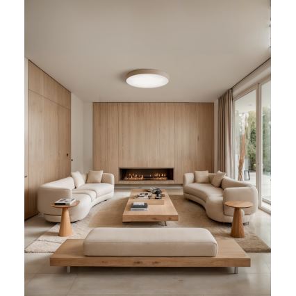 Brilagi - Plafonnier avec détecteur CLARE 6xE27/24W/230V d. 80 cm beige