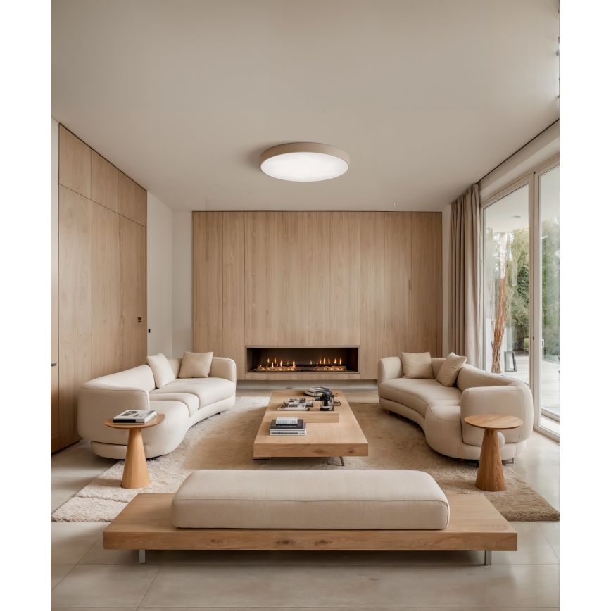 Brilagi - Plafonnier avec détecteur CLARE 6xE27/24W/230V d. 80 cm beige