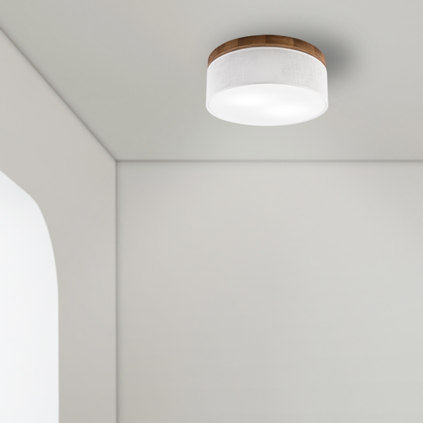 Brilagi - Plafonnier BELLADONNA 2xE27/15W/230V d. 40 cm blanc/chêne cerise