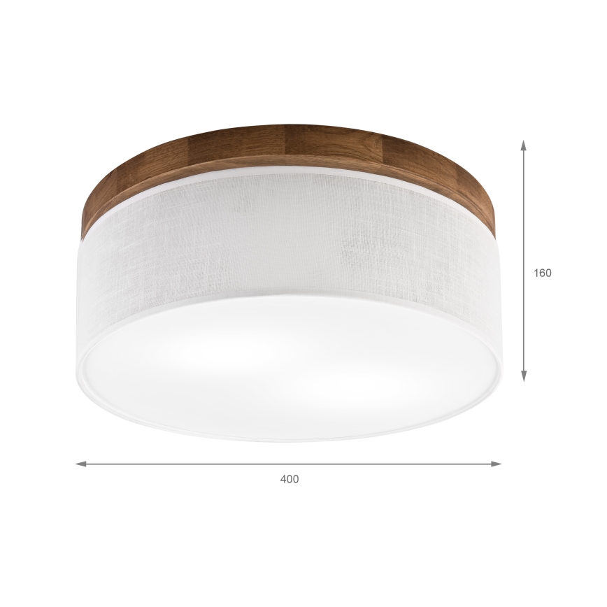 Brilagi - Plafonnier BELLADONNA 2xE27/15W/230V d. 40 cm blanc/chêne cerise