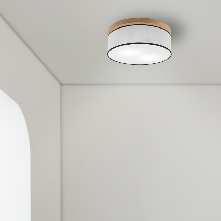 Brilagi - Plafonnier BELLADONNA 2xE27/15W/230V d. 40 cm blanc/chêne