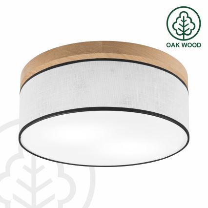 Brilagi - Plafonnier BELLADONNA 2xE27/15W/230V d. 40 cm blanc/chêne