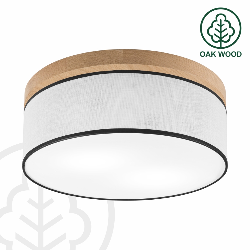 Brilagi - Plafonnier BELLADONNA 2xE27/15W/230V d. 40 cm blanc/chêne