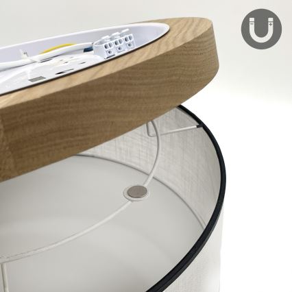 Brilagi - Plafonnier BELLADONNA 2xE27/15W/230V d. 40 cm blanc/chêne