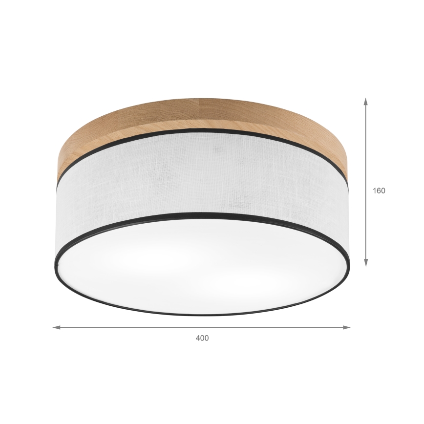 Brilagi - Plafonnier BELLADONNA 2xE27/15W/230V d. 40 cm blanc/chêne