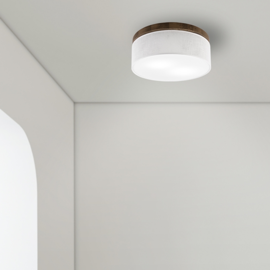 Brilagi - Plafonnier BELLADONNA 2xE27/15W/230V d. 40 cm blanc/chêne