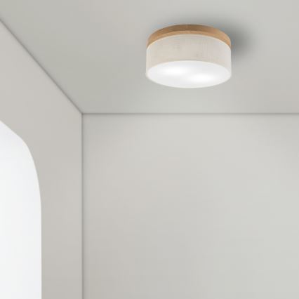 Brilagi - Plafonnier BELLADONNA 2xE27/15W/230V d. 40 cm crème/chêne